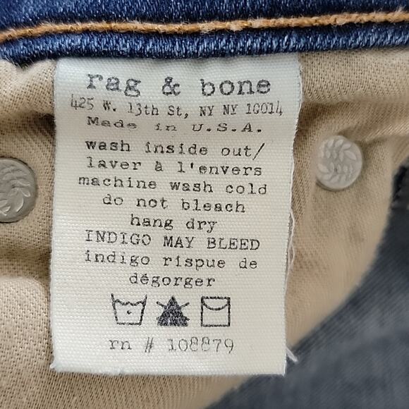 Rag & Bone Women's Skinny Low Rise Blue Denim Jeans in Kensington 24 | Girl's 12 - Picture 10 of 16